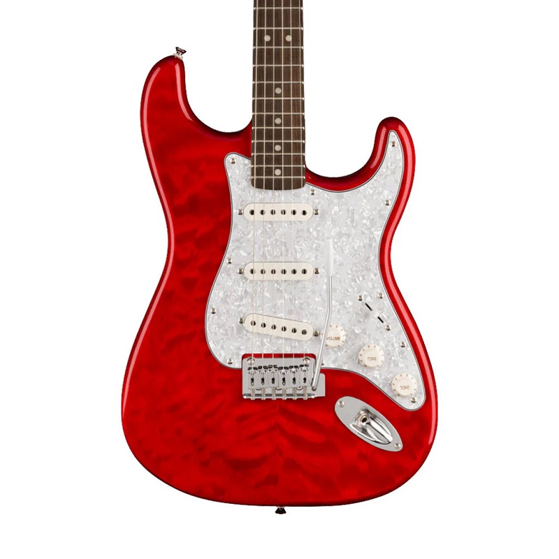 dan-guitar-dien-squier-fsr-affinity-stratocaster-qmt-sss-laurel-fingerboard-mau-do-mat-top