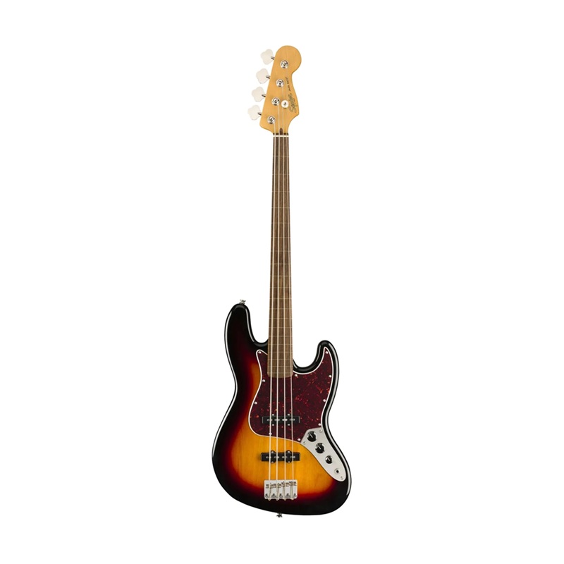 dan-guitar-bass-squier-classic-vibe-60s-jazz-bass-fretless-ss-laurel-fingerboard-3color-sunburst--4-strings