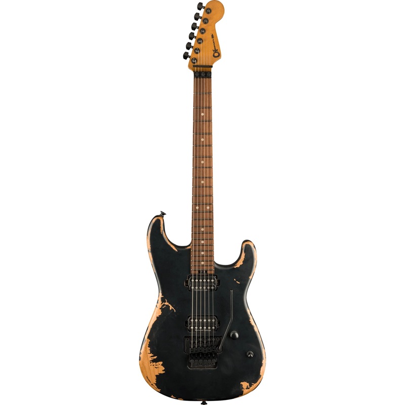 dan-guitar-dien-charvel-promod-relic-san-dimas-style-1-hh-fr-pf-pau-ferro-fingerboard-weathered-black