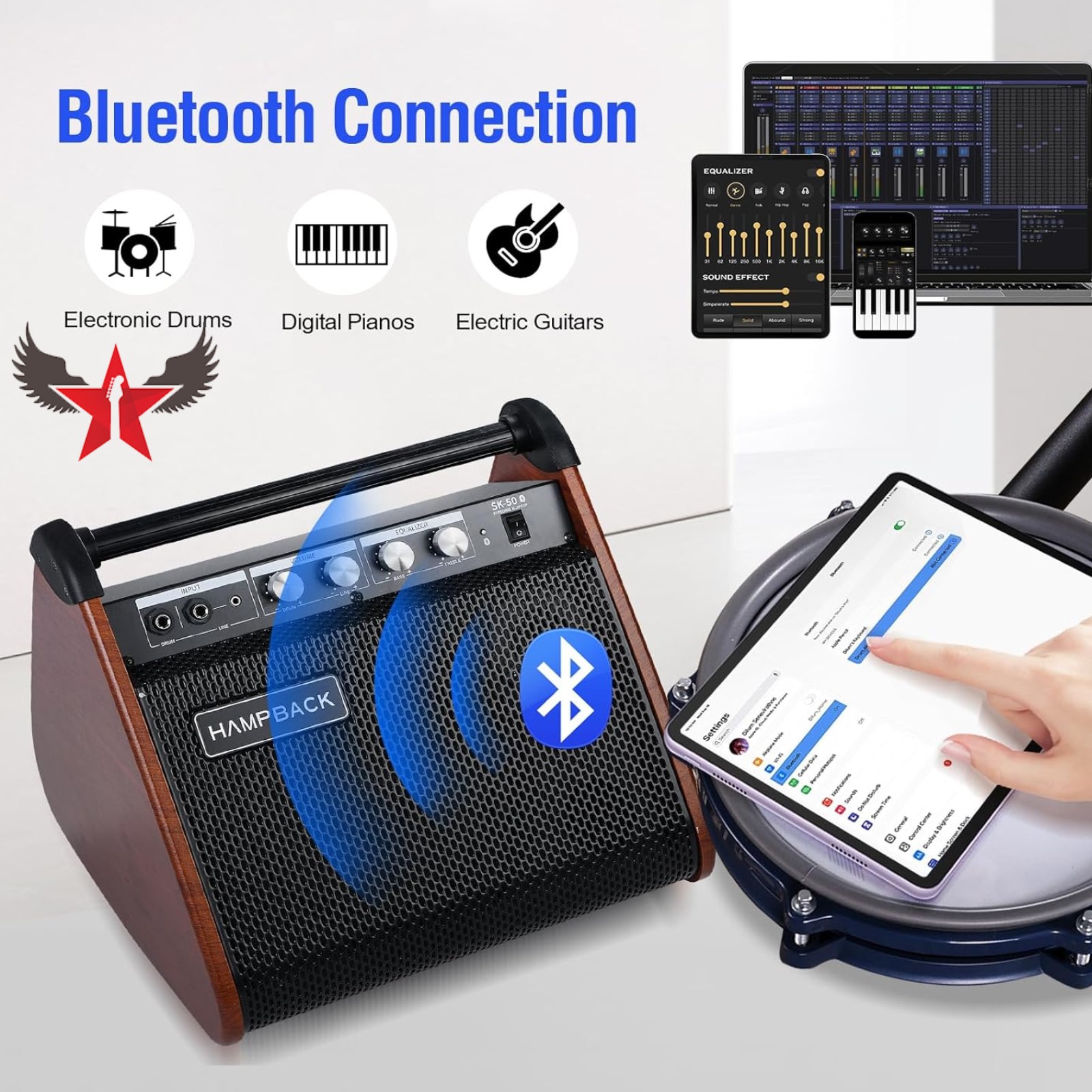 hampback-sk50-electronic-drums-amplifier-tich-hop-bluetooth-53-hien-dai-voi-do-tre-cuc-thap