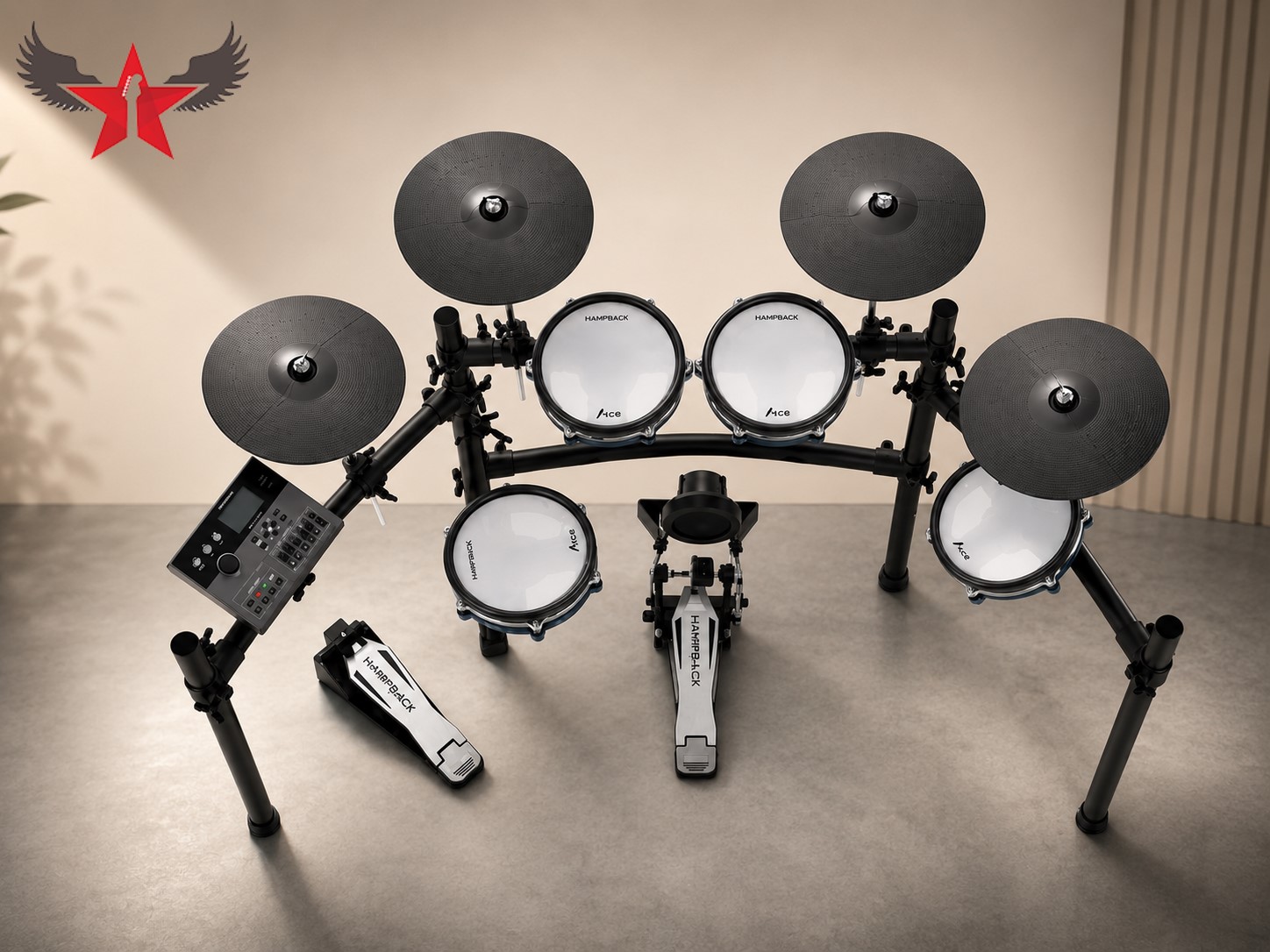 hampback-ace320-so-huu-snare-10-inch-dualzone-mang-den-cam-giac-choi-chuyen-nghiep
