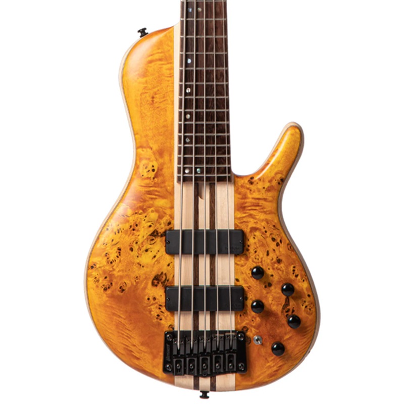 dan-guitar-bass-cort-a5-plus-sc-ss-panga-panga-fingerboard-amber-open-pore--5-strings-mat-top