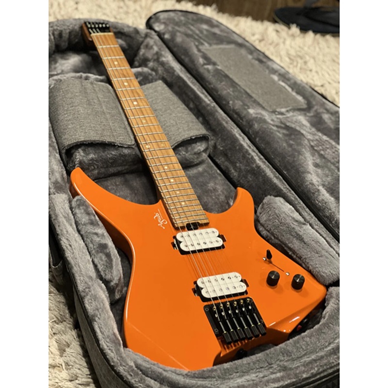 dan-guitar-electric-aguda-music-boy-hh-maple-fingerboard-orange-mat-top