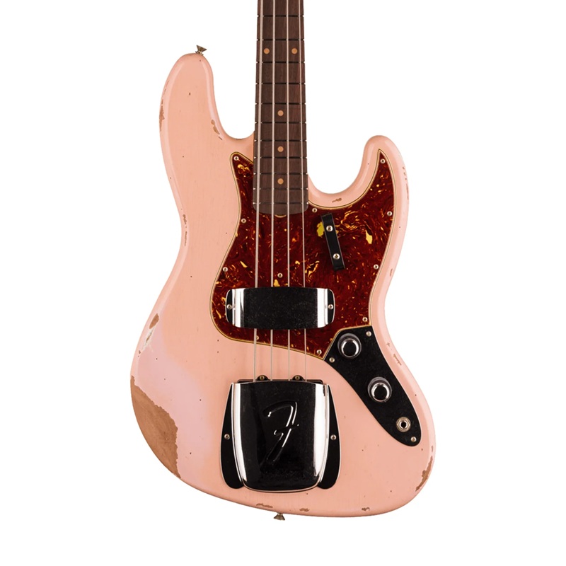dan-guitar-bass-fender-custom-shop-1961-jazz-bass-heavy-relic-ss-rosewood-fingerboard-super-faded-aged-shell-pink--4-strings-mat-top