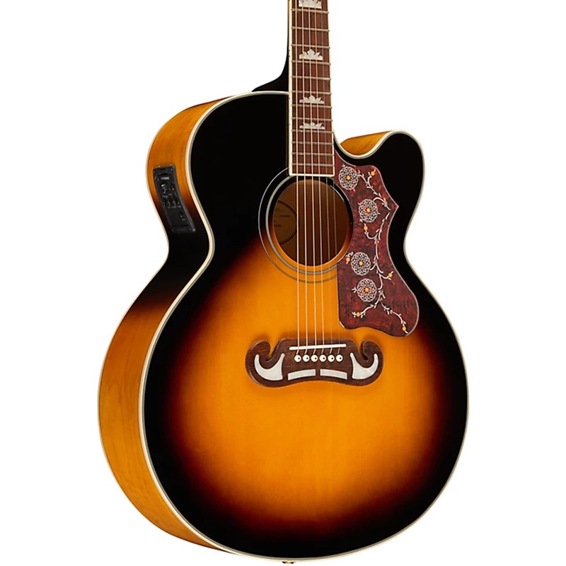 Đàn Guitar Acoustic Epiphone J-200 EC Studio Parlor, Vintage Sunburst