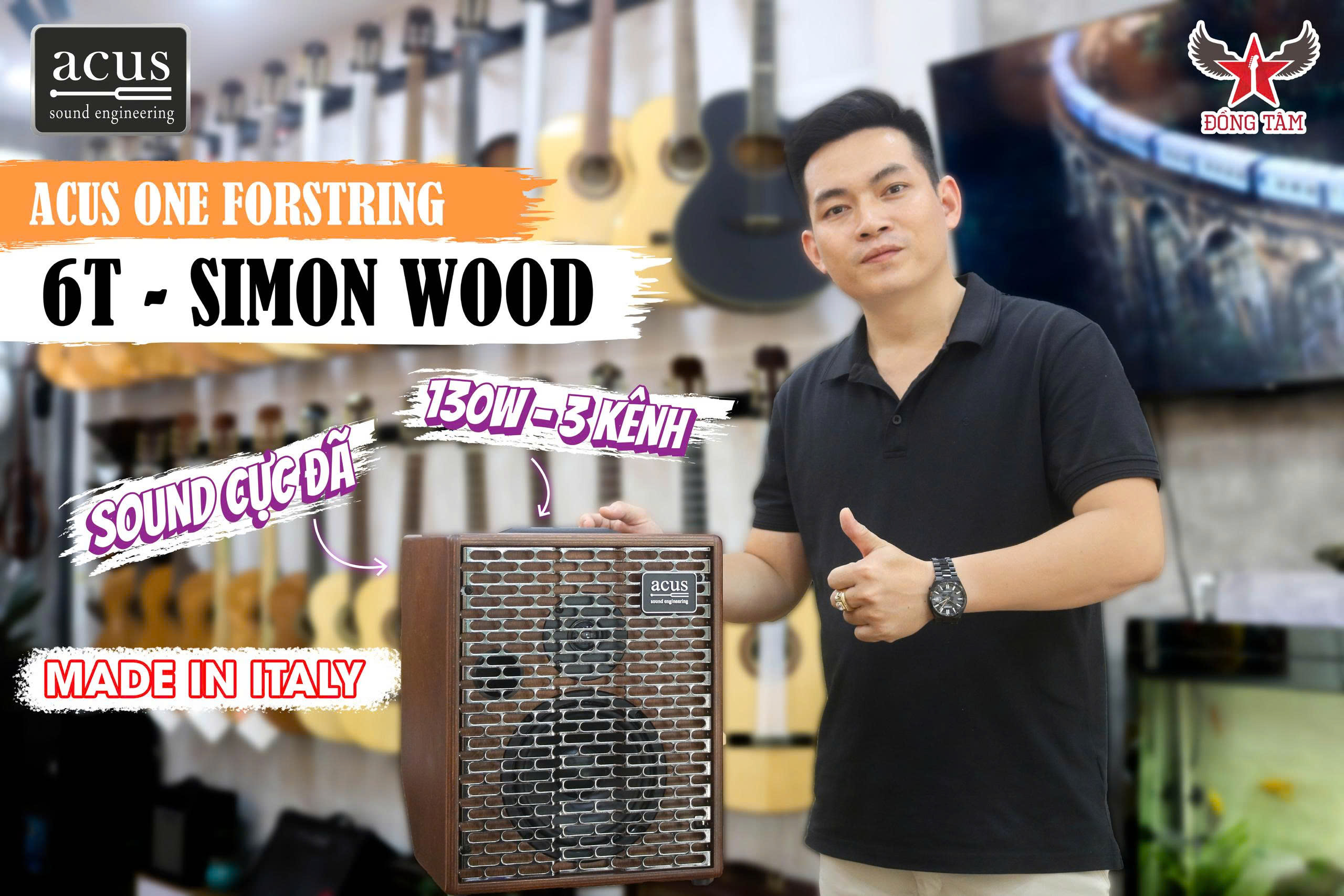 Trải nghiệm Ampli ACUS One Forstring 6T Simon Wood | 130W - Guitar, Vocal 