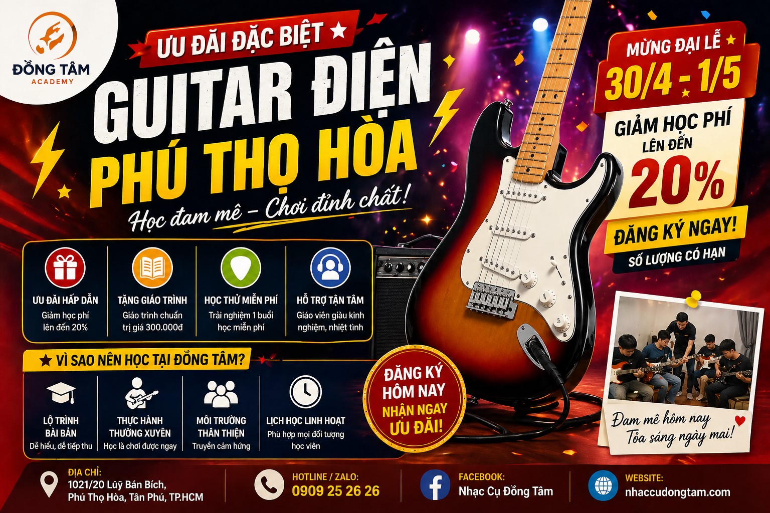  HỌC GUITAR ĐIỆN PHÚ THỌ HÒA