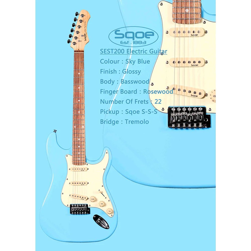 Guitar Điện Sqoe SEST200 (SBL) 