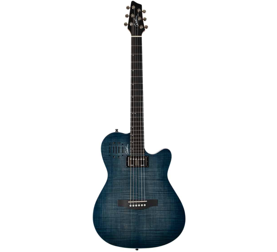 Đàn Guitar Điện Godin A6 Ultra Denim Blue Flame 