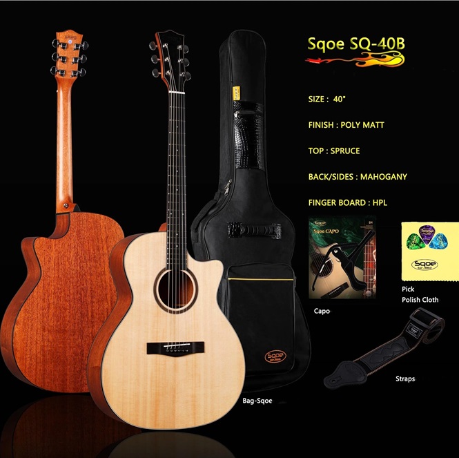 Đàn Guitar Acoustic Sqoe SQ-40B EQ 
