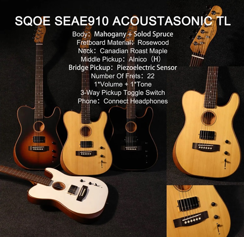 Đàn Guitar Điện Sqoe SEAE 910 WH