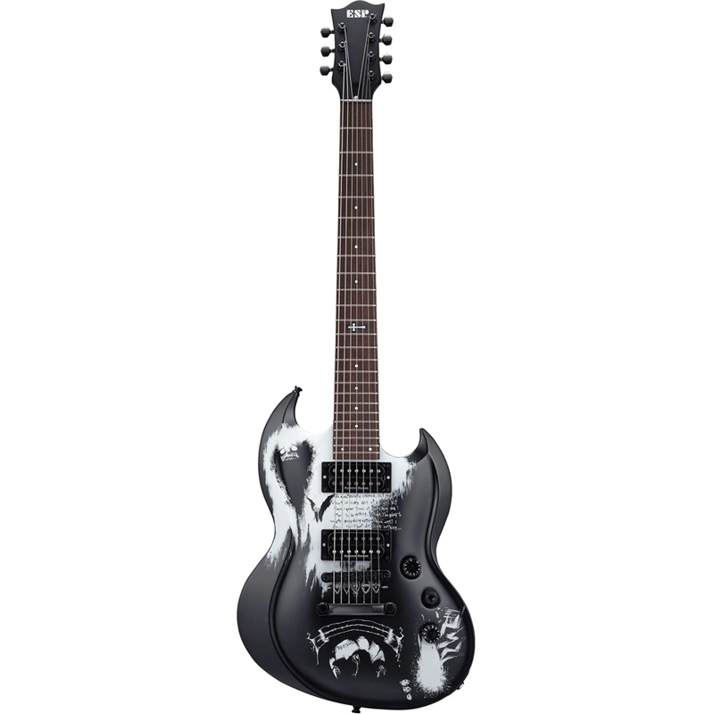 Đàn Guitar Điện Esp Kaoru D-KV-7ST HH, Rosewood Fingerboard, Black W/White Graphic - 7 Strings