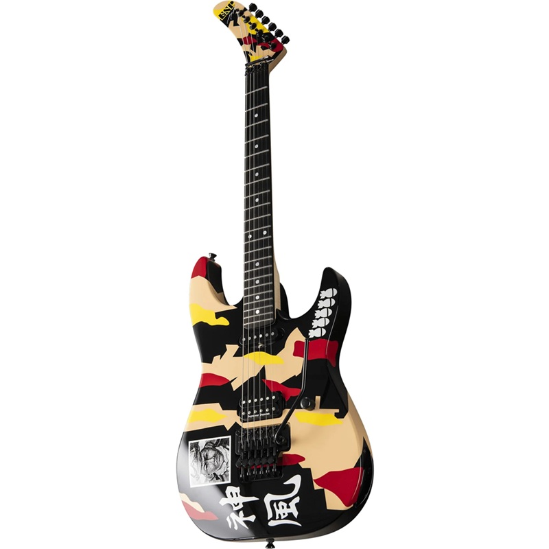 Đàn Guitar Điện Edwards Kamikaze-I HH Ebony Fingerboard Black W/Kamikaze Graphic 