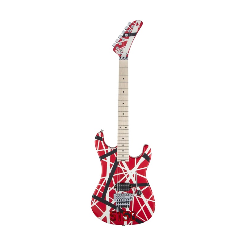 Đàn Guitar Điện Evh Striped Series 5150 H, Maple Fingerboard, Red Black White Stripes 