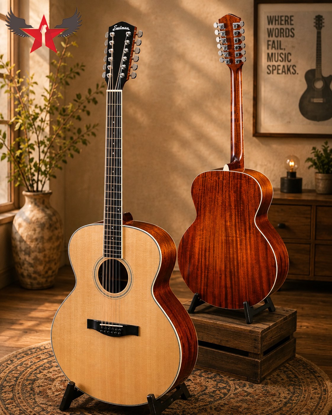 ĐÀN GUITAR ACOUSTIC EASTMAN AC330E-12 JUMBO